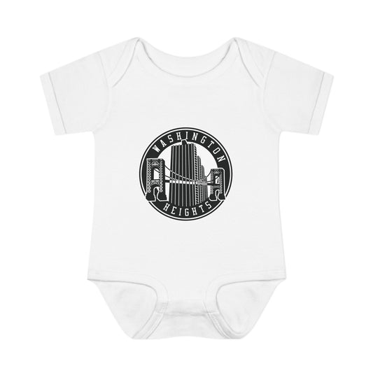Washington Heights Baby Bodysuit – Infant Rib One-Piece with City Skyline Badge