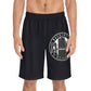 Washington Heights Board Shorts — Retro Bridge Graphic Swim Trunks