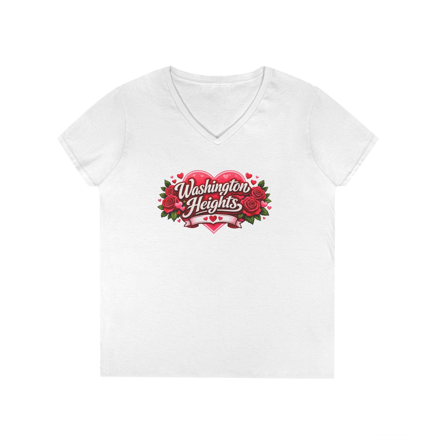 Washington Heights Floral V-Neck Tee — Ladies' Washington Heights T-Shirt