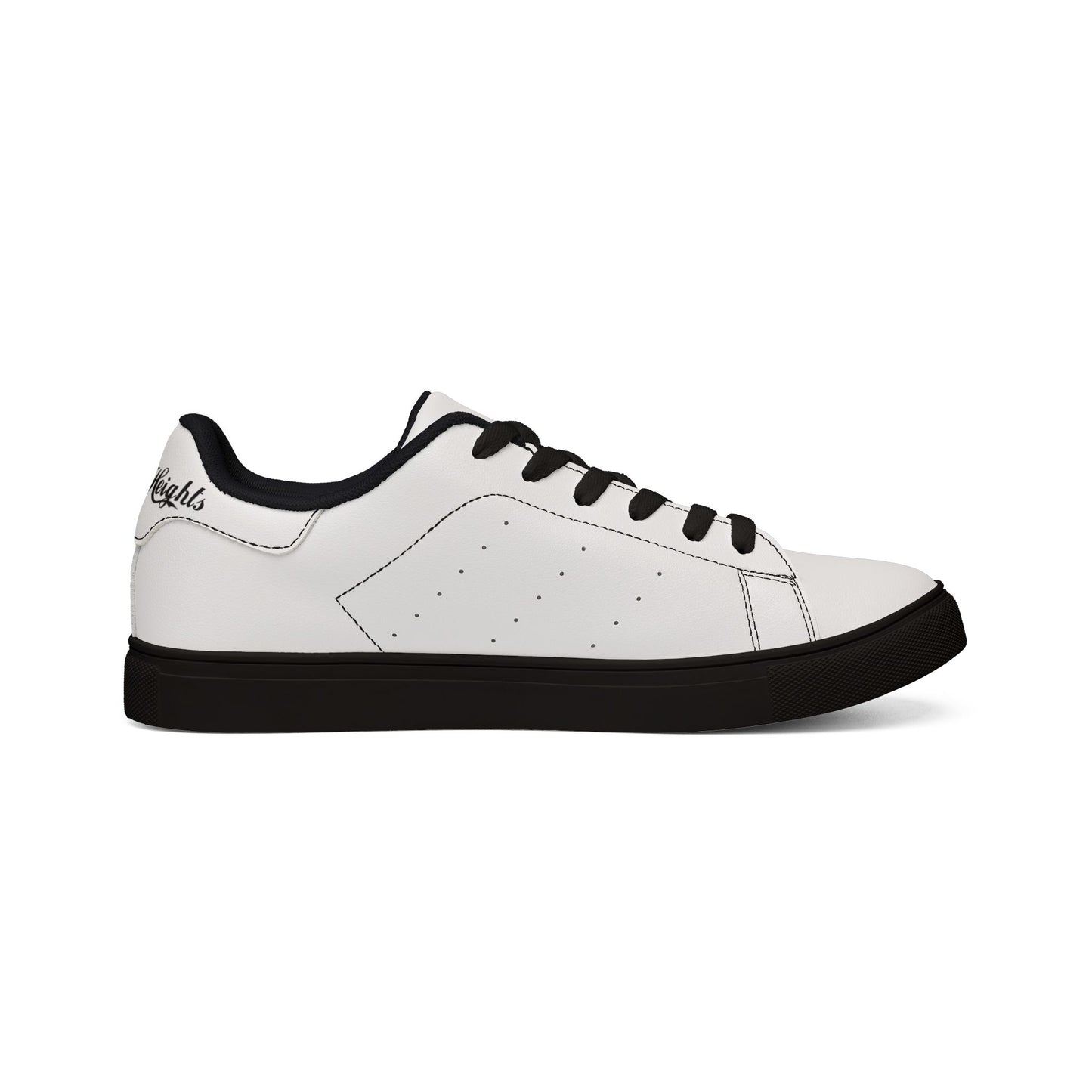 Men's Low-Top Leather Sneakers — Classic White City Emblem Trainers