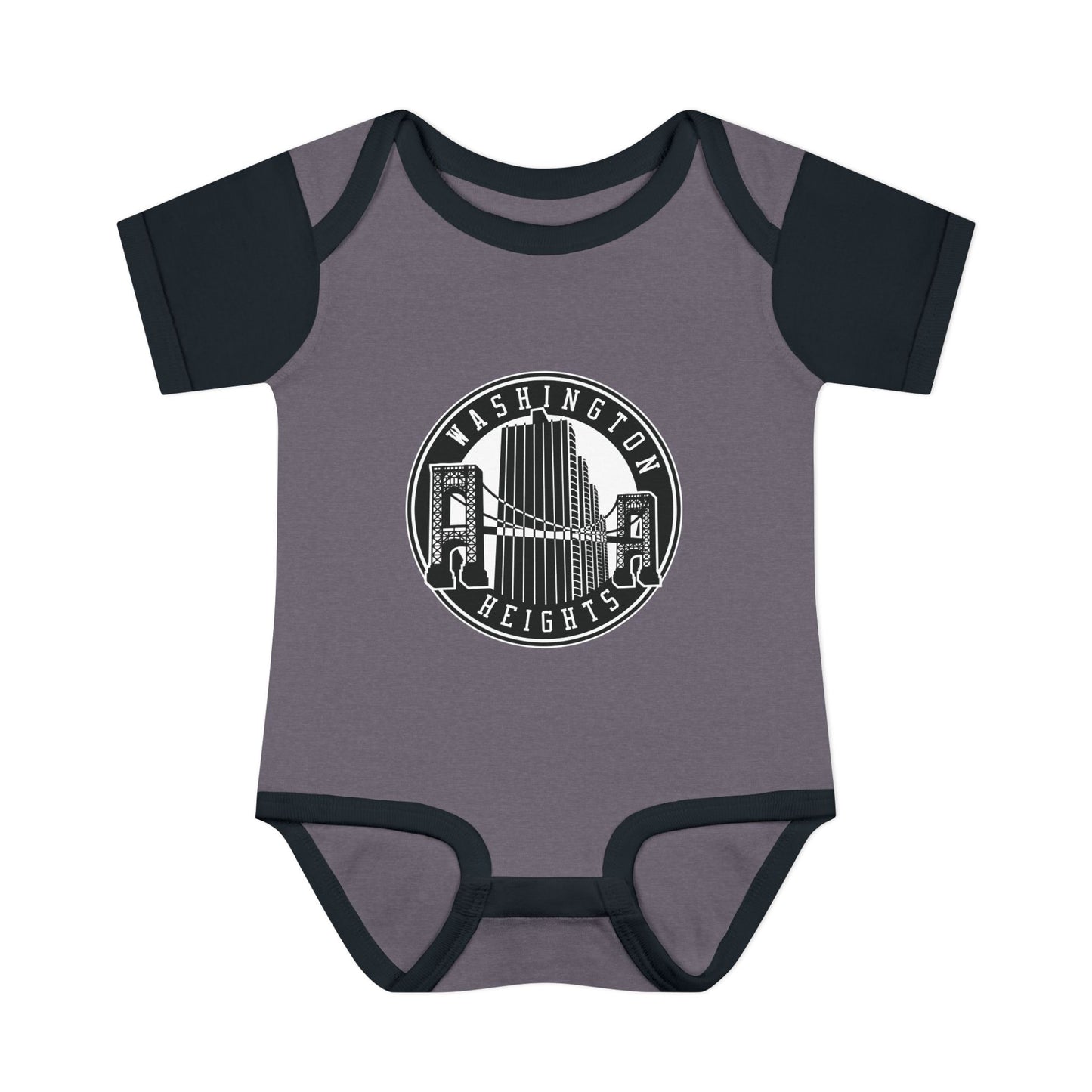 Washington Heights Baby Bodysuit – Infant Rib One-Piece with City Skyline Badge