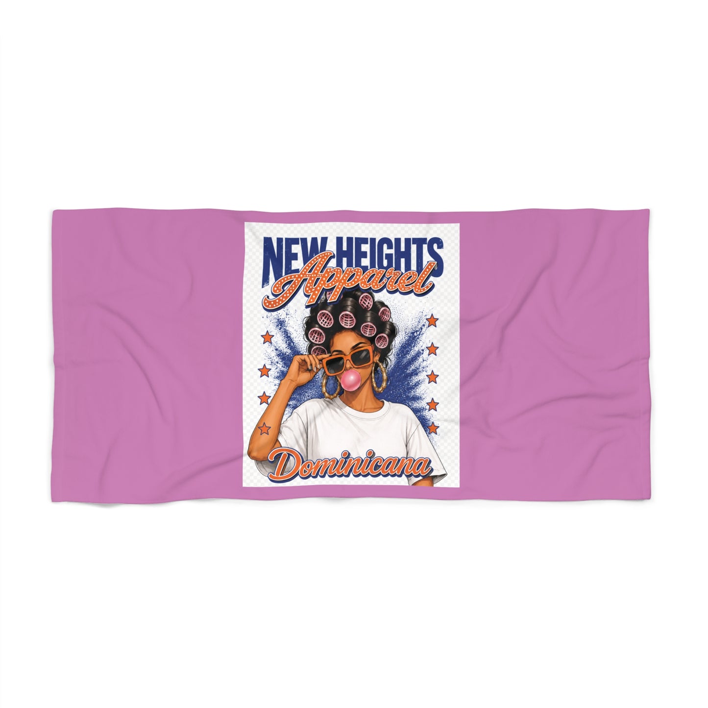 Beach Towel - 'New Heights Apparel Dominicana' Retro Afro-Latina Design
