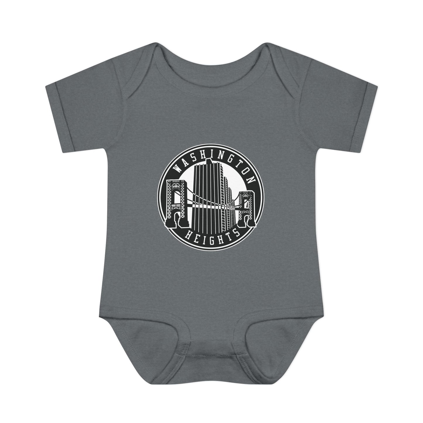 Washington Heights Baby Bodysuit – Infant Rib One-Piece with City Skyline Badge