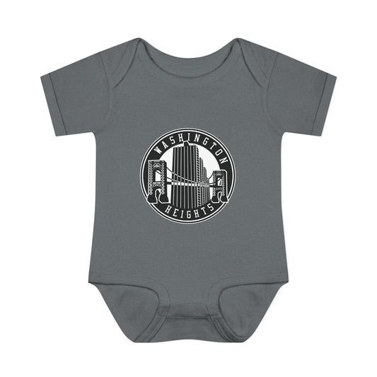 Washington Heights Baby Bodysuit – Infant Rib One-Piece with City Skyline Badge