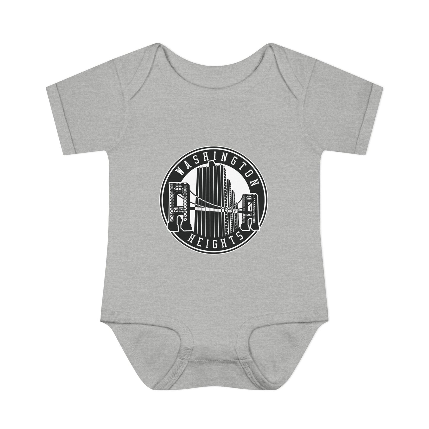 Washington Heights Baby Bodysuit – Infant Rib One-Piece with City Skyline Badge