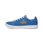 Blue Low-Top Leather Sneakers with 'Mischief Nights' Graphic