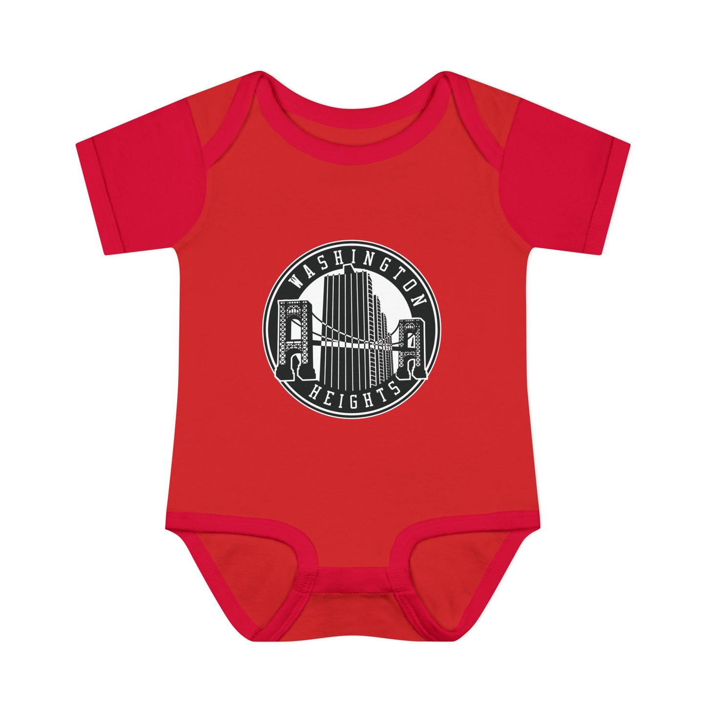 Washington Heights Baby Bodysuit – Infant Rib One-Piece with City Skyline Badge