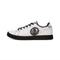 Men's Low-Top Leather Sneakers — Classic White City Emblem Trainers