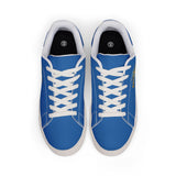 Blue Low-Top Leather Sneakers with 'Mischief Nights' Graphic