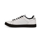 Men's Low-Top Leather Sneakers — Classic White City Emblem Trainers