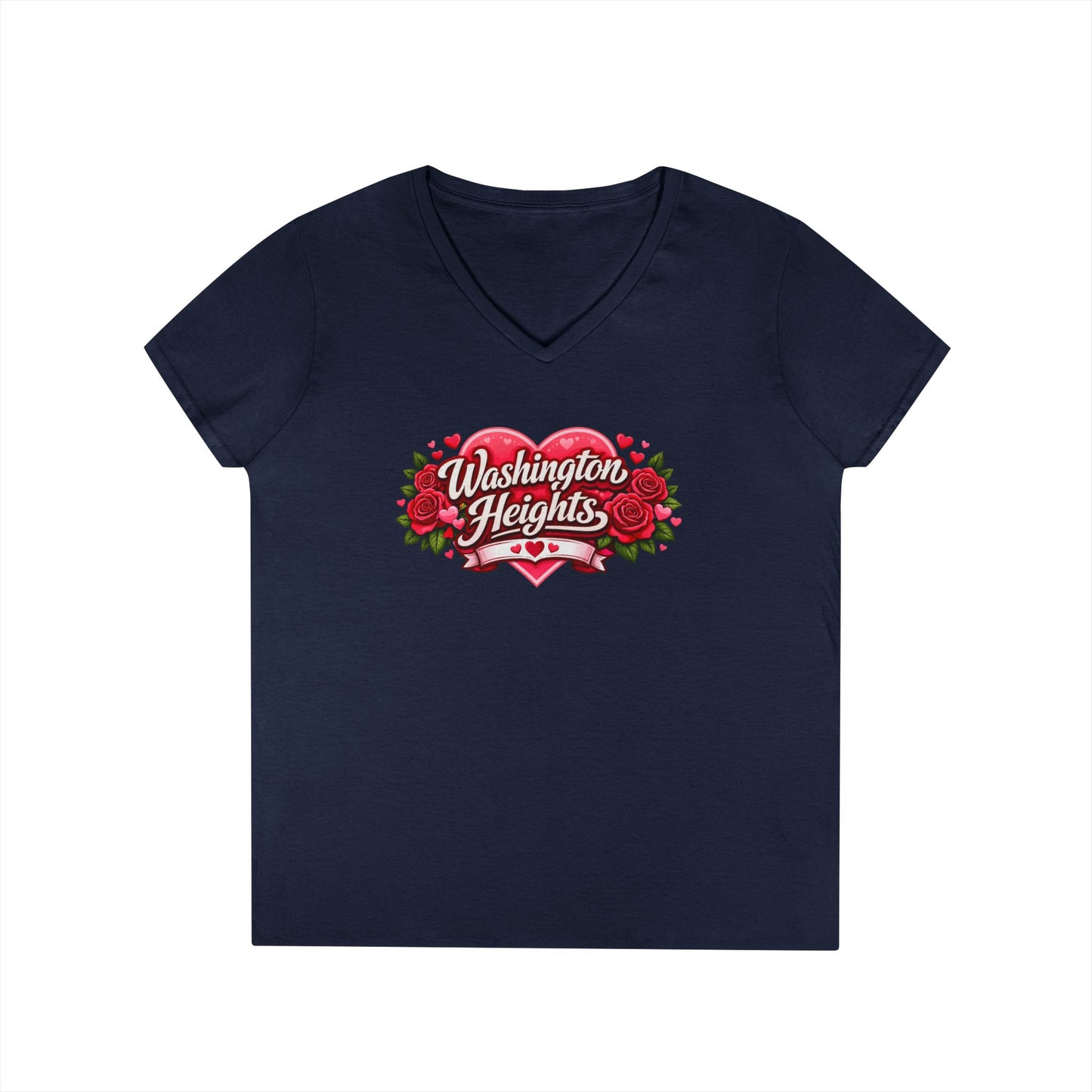 Washington Heights Floral V-Neck Tee — Ladies' Washington Heights T-Shirt