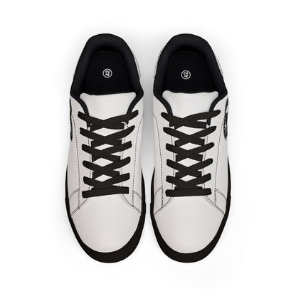 Men's Low-Top Leather Sneakers — Classic White City Emblem Trainers