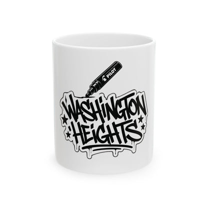 Washington Heights Graffiti Ceramic Mug — Urban Street Art Coffee Cup (11oz/15oz)