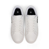 Men's Low-Top Leather Sneakers — Classic White City Emblem Trainers